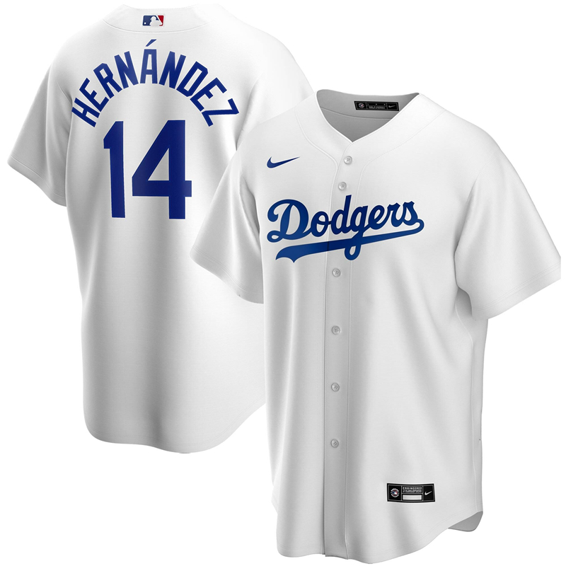 2020 MLB Men Los Angeles Dodgers Enrique Hernandez Nike White Home 2020 Replica Player Jersey 1->los angeles dodgers->MLB Jersey